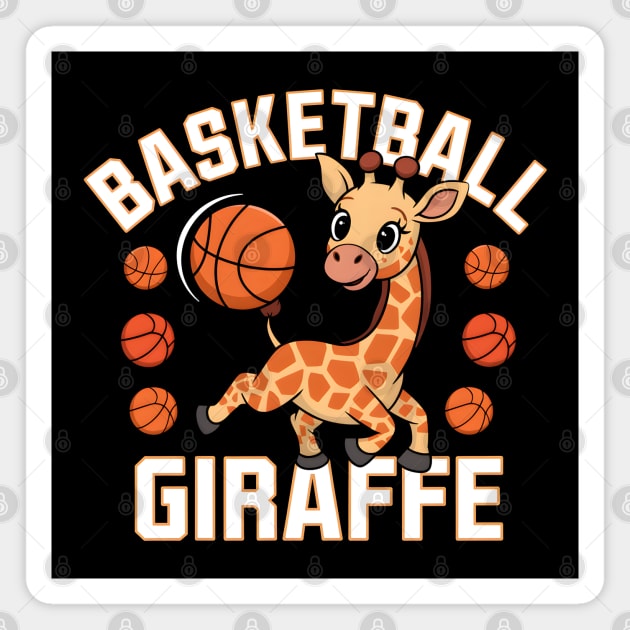 Basketball Giraffe – Cute Funny Sports Animal Magnet by MakerMind8.2